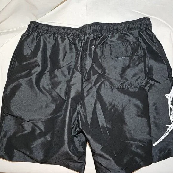 Shark Calvin Klein Swim Shorts Mens XL Mesh Lined Drawstring Trunks Pockets - Picture 4 of 5